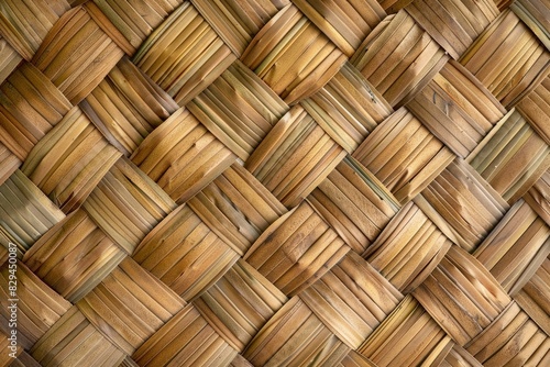 Woven straw texture background, intricately braided straw surface, rustic and natural backdrop, eco-friendly and sustainable. Beautiful simple AI generated image in 4K, unique.