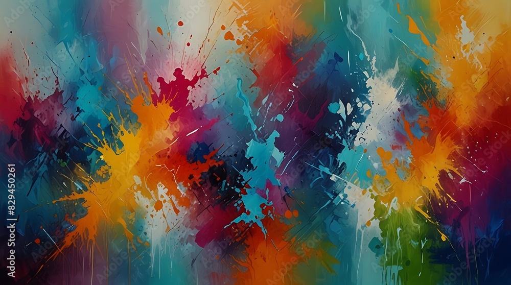 abstract painting with bright and saturated colors abstract painting with bright and saturated colors