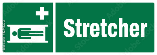 ISO emergency and first aid safety signs_stretcher. landscape size 1/2 a4,a3,a2,a1
