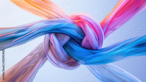 Fluid lines intertwine in a dance of unity, illustrating the seamless coordination necessary for successful teamwork.