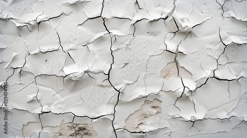 Cracked white wall details