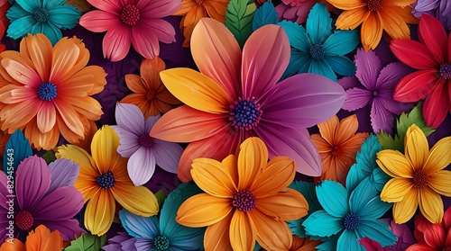 background image of many multi-colored flowers