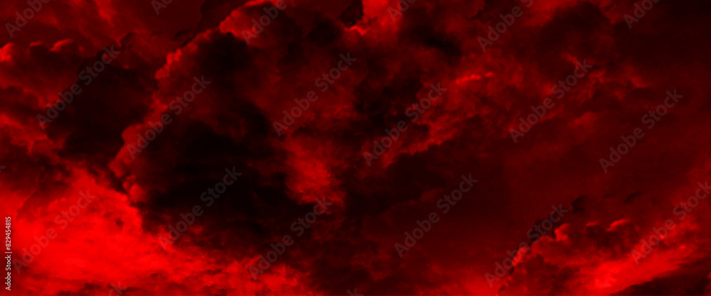 Vector red cloud texture background of red sky with clouds for wallpaper, backdrop and design.