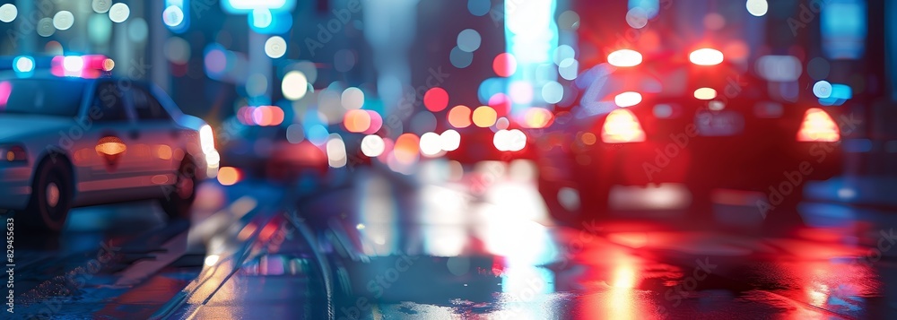 Police cars. Blurred background Police cars. Blurred background