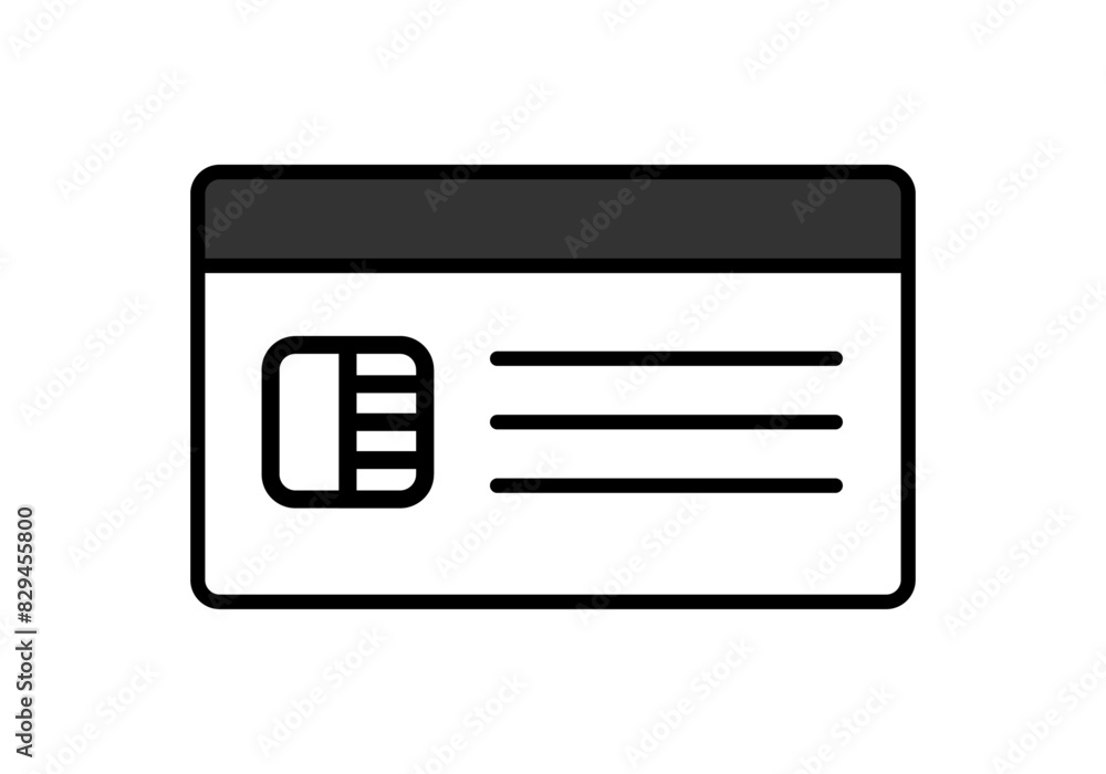 Icono negro de tarjeta de débito o crédito Icono negro de tarjeta de débito o crédito
