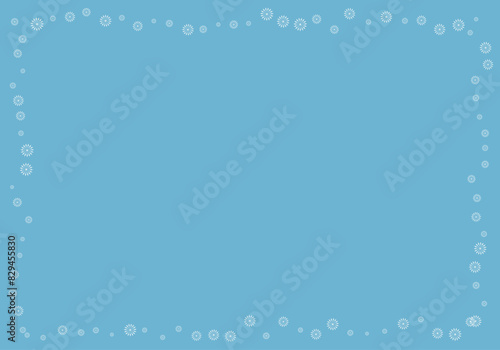Fondo azul con marco de estrellas azul claras.