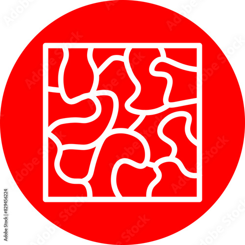 Camoflague Line White Circle Red Icon Design