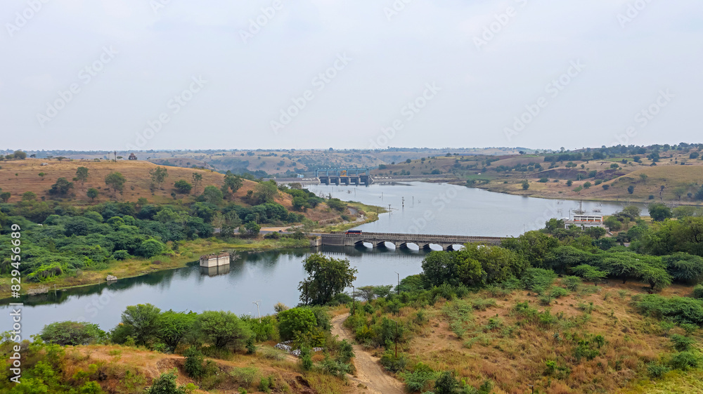 View of Naldurg Dam, Naldurg, Osmanabad, Maharashtra, India.