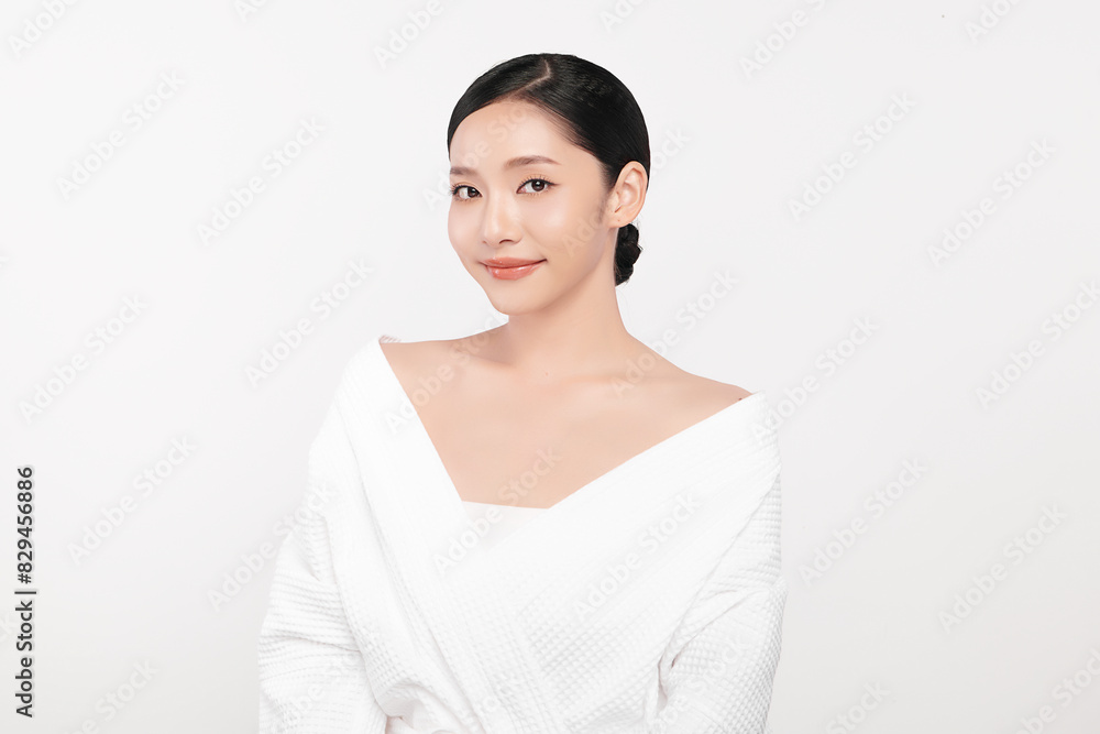 Beautiful young asian woman with clean fresh skin on white background, Face care, Facial treatment, Cosmetology, beauty and spa, Asian women portrait. Beautiful young asian woman with clean fresh skin on white background, Face care, Facial treatment, Cosmetology, beauty and spa, Asian women portrait.