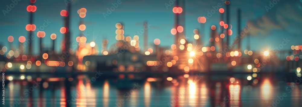 Fototapeta premium Industrial power plant background. Blurred background