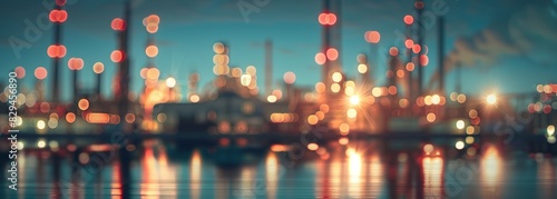 Industrial power plant background. Blurred background
