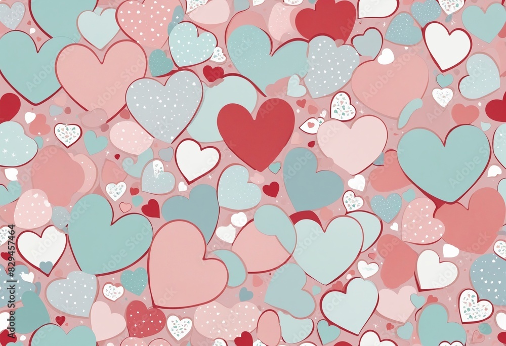 Pastel Valentine Hearts illustration, love topics and valentines day Pastel Valentine Hearts illustration, love topics and valentines day