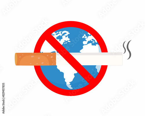 stop smoking symbol world no tobacco day vector illustration