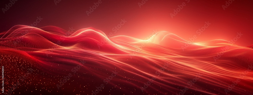Abstract background with monochrome wave lines on red background. Abstract background with monochrome wave lines on red background.