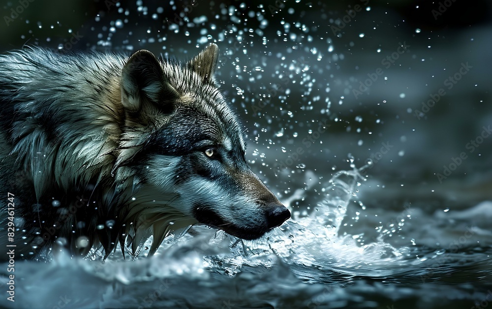 A very beautiful Water Wolf A very beautiful Water Wolf