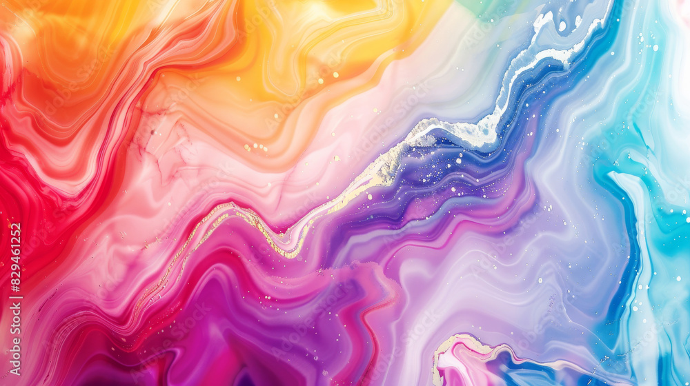 A colorful rainbow fluid swirl, abstract background A colorful rainbow fluid swirl, abstract background