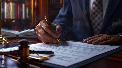 Signing an affidavit to provide a sworn statement in a legal matter Theme: legal oath 
