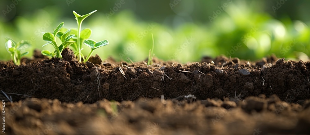 Fototapeta premium Fertile soil for the garden a ground background copy space