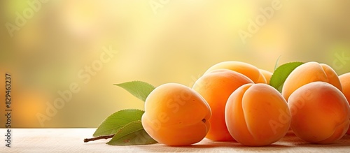 Background of bright beautiful juicy ripe orange apricots The texture of the fruit halves slices the workpiece to jam Apricot day Place for text. copy space available photo