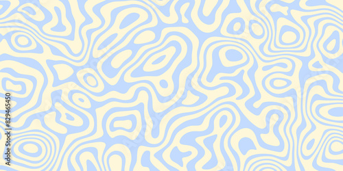 Abstract horizontal background with colorful waves. Trendy vector illustration in style retro 60s, 70s. Pastel colors