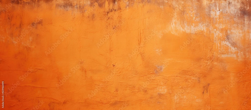 Orange grungy wall background with a textured stucco surface Image with copy space