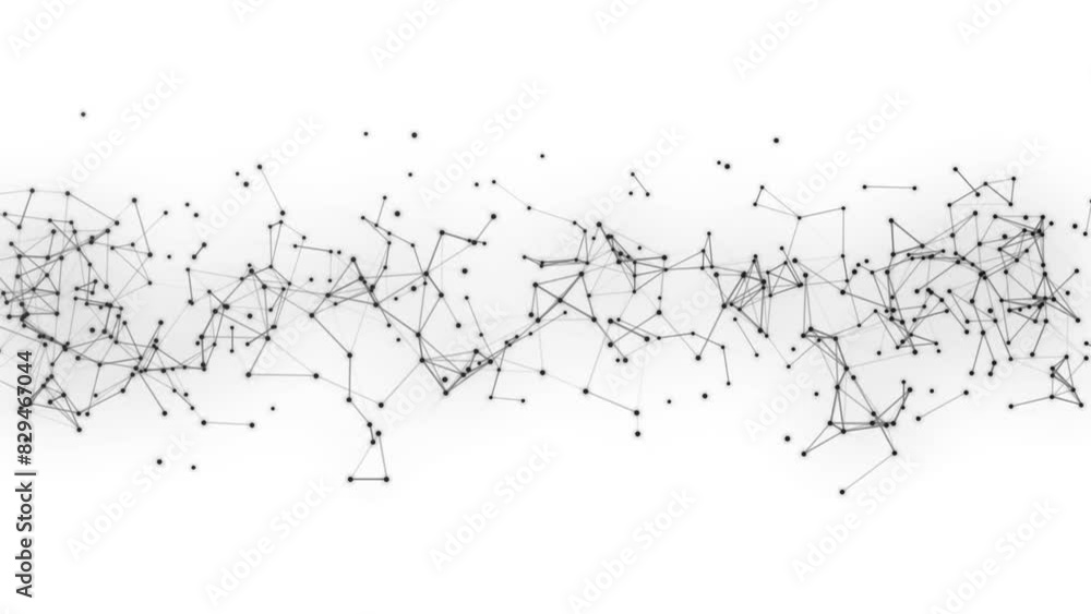Monochrome animated background. Wave movement of halftone lines. Plexus stripes, dots. Digital network. Molecular bond. Energy field. Cosmic path. Computer screensaver, business, introduction. 4k Monochrome animated background. Wave movement of halftone lines. Plexus stripes, dots. Digital network. Molecular bond. Energy field. Cosmic path. Computer screensaver, business, introduction. 4k