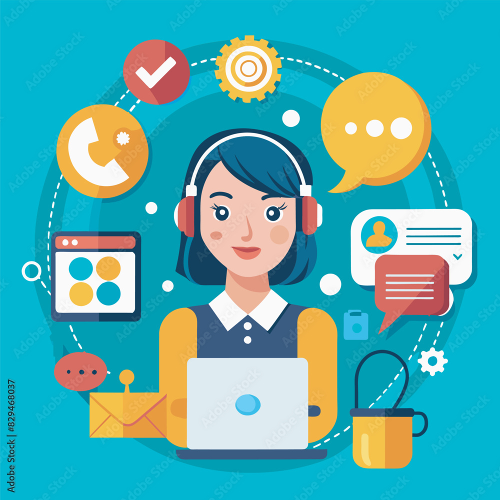 online technical support flat vector online technical support flat vector