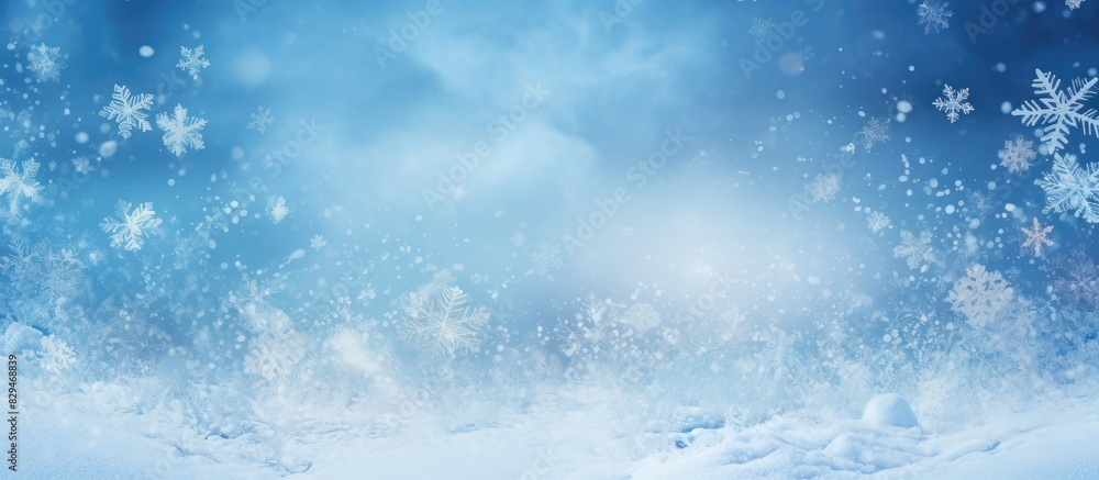 A blue toned background featuring the texture of fresh snow perfect for winter themed cards or Christmas festival designs with ample space for text A blue toned background featuring the texture of fresh snow perfect for winter themed cards or Christmas festival designs with ample space for text
