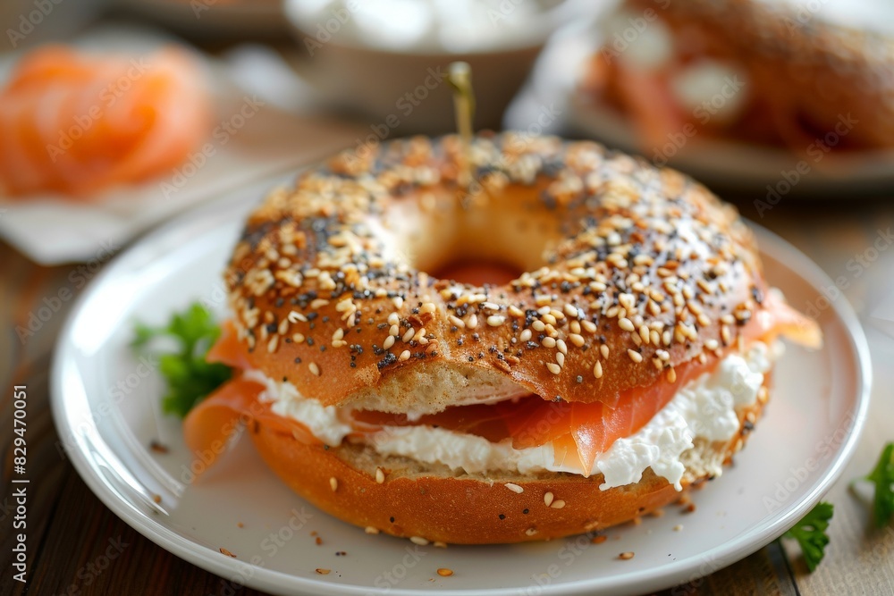 Close-up of various fresh delicious bagels. Beautiful simple AI generated image in 4K, unique. Close-up of various fresh delicious bagels. Beautiful simple AI generated image in 4K, unique.