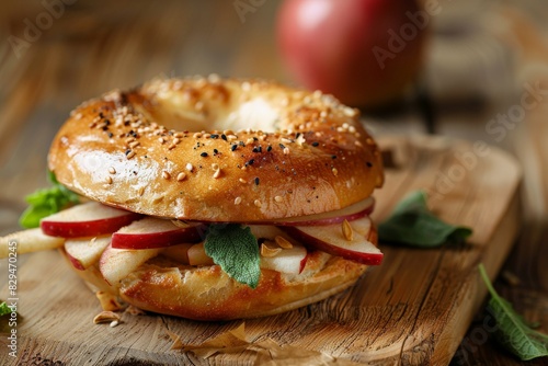 Fresh bagels at a bakery close-up. Beautiful simple AI generated image in 4K, unique.