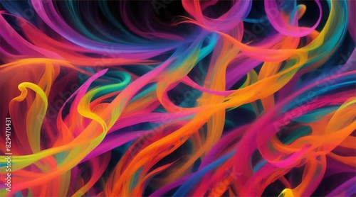 Abstract smoke against black background 
