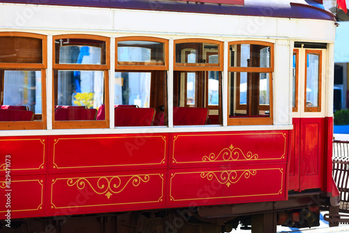 Lisbon, Portugal red tourist tram