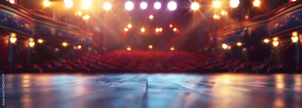 Theater scene. Theater background. Blurred background