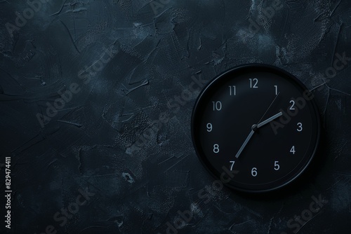 Wallpaper Mural Blue Alarm Clock - Time Concept with word Work and red background. Beautiful simple AI generated image in 4K, unique. Torontodigital.ca