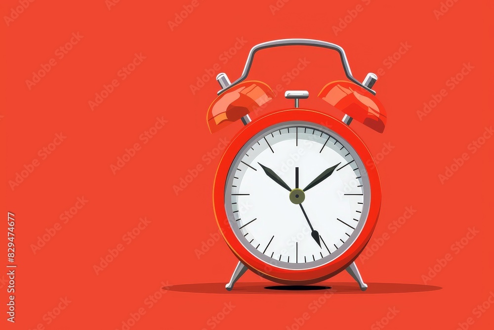 Red alarm clock close-up isolated on dark background with red gradient.. Beautiful simple AI generated image in 4K, unique. Red alarm clock close-up isolated on dark background with red gradient.. Beautiful simple AI generated image in 4K, unique.
