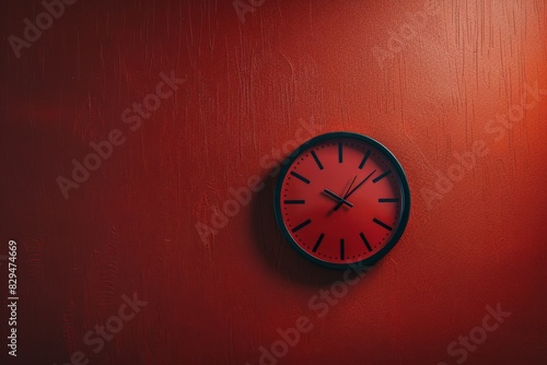 Wallpaper Mural White alarm clock on a red background close-up. Beautiful simple AI generated image in 4K, unique. Torontodigital.ca