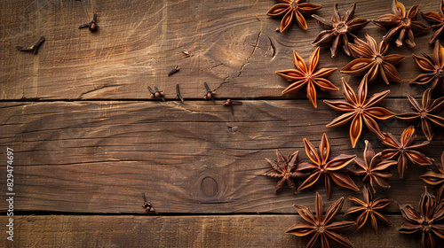 Star anise with seeds on an isolated background photo