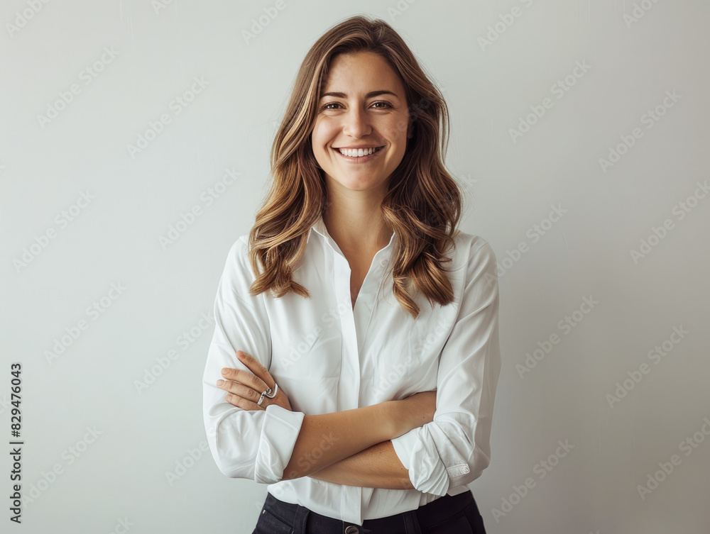 Closeup photo portrait of a young european woman smiling. Isolated on white background Closeup photo portrait of a young european woman smiling. Isolated on white background