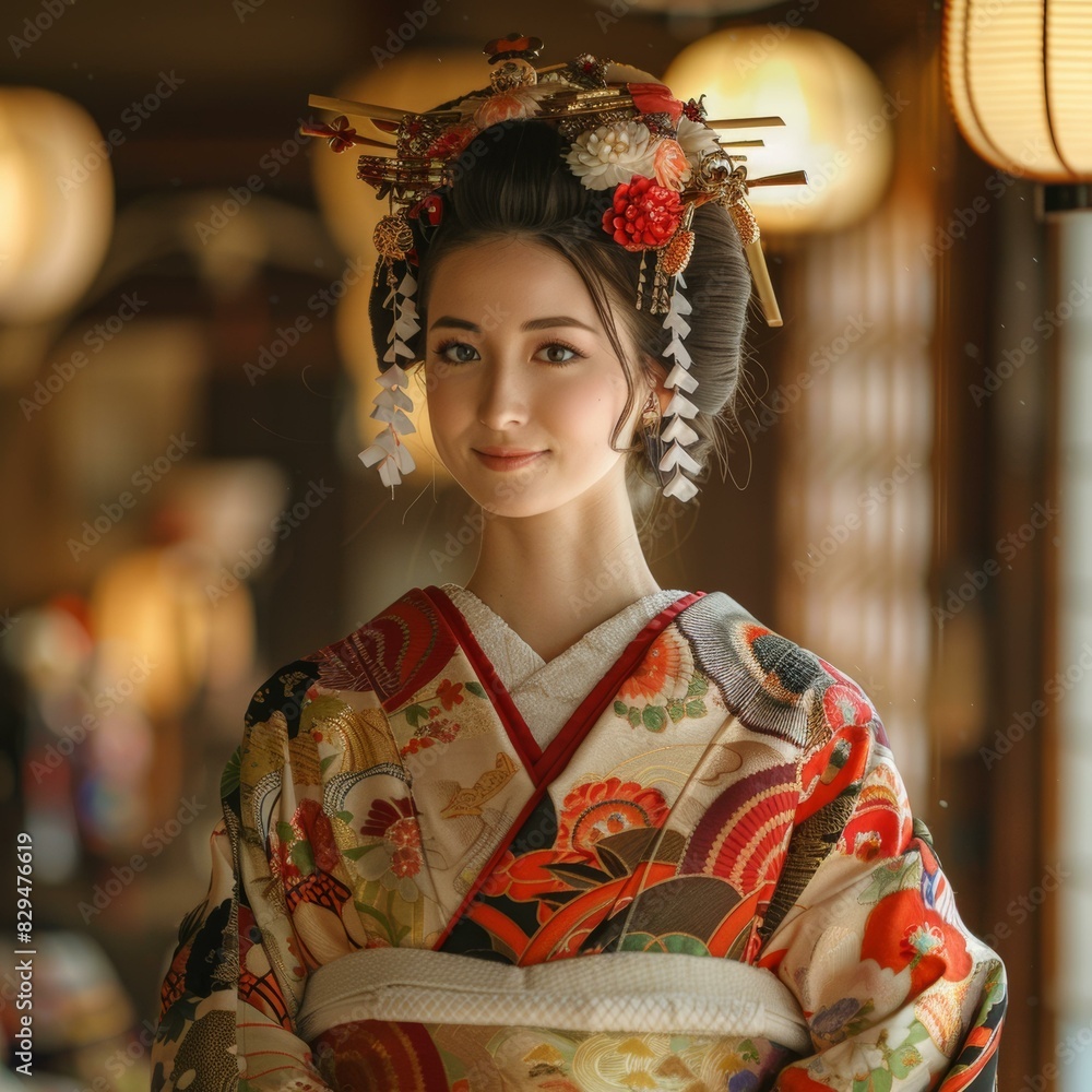 Mesmerizing Japanese Geisha in Traditional Kimono