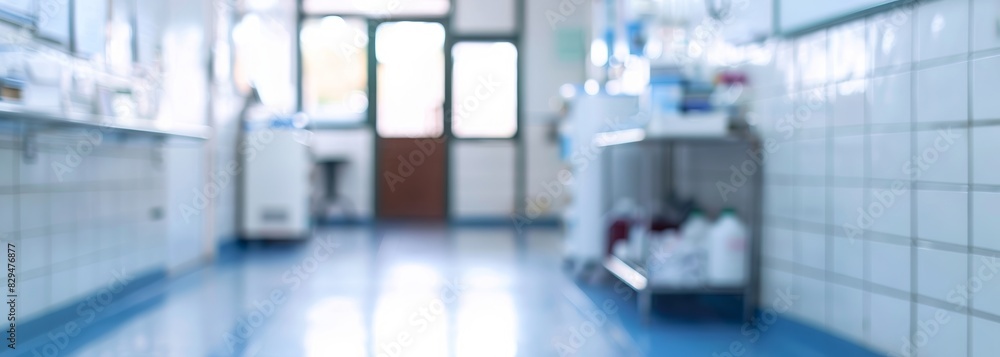 Fototapeta premium Veterinary clinic interior. Blurred background
