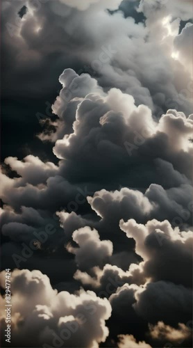 Clouds in the black sky