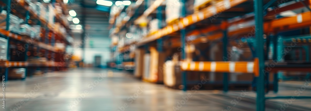 Warehouse background. Blurred background Warehouse background. Blurred background