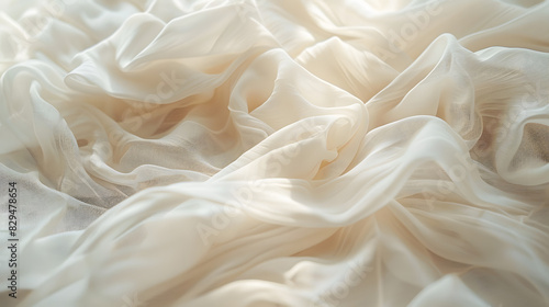 Cream fabric texture background. Generative AI.