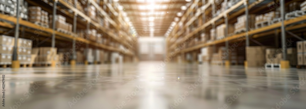 Warehouse background. Blurred background Warehouse background. Blurred background