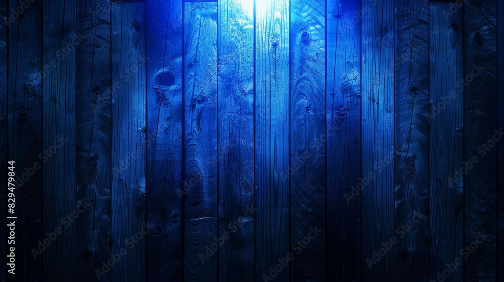  A wooden wall features one light at each end and another in the middle The lights are blue
