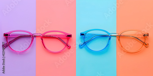 Kids Anti Blue Light Glasses Boys Girls Ultra Light protector glasses with colored background photo