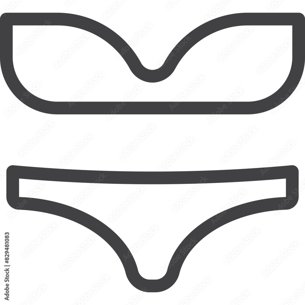 Swimming suit outline icon on white background