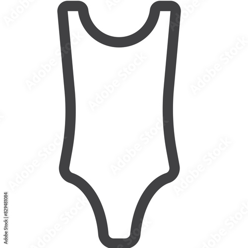 Swimsuit outline icon on white background