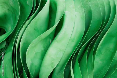 Full frame of green colored abstract futuristic waves photo