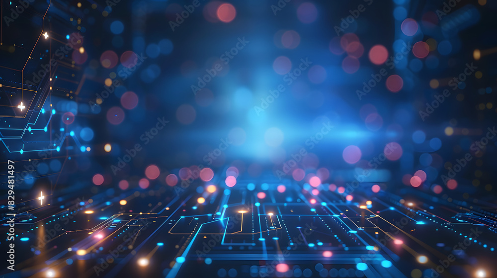 Obraz premium Abstract technology lines background with smart and futuristic, intelligent communication network concept of future connected technology
